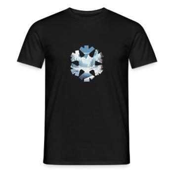 Winter Wonderland Nature View - Men's T-Shirt - black - Front - AI Model Male 178 light (178cm)