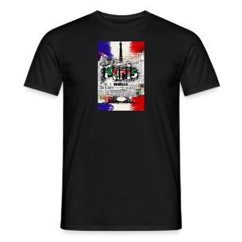 Paris Rebelle Art - T-shirt homme - noir - Devant - AI Model Male 178 light (178cm)
