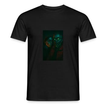 Futuristisches Grusel-Duo – Halloween Cyborg - Männer T-Shirt - Schwarz - Vorne - AI Model Male 178 light (178cm)