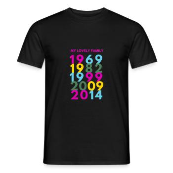 my lovely family .. in Jahren. Deine Familie - Männer T-Shirt - Schwarz - Vorne - AI Model Male 178 light (178cm)