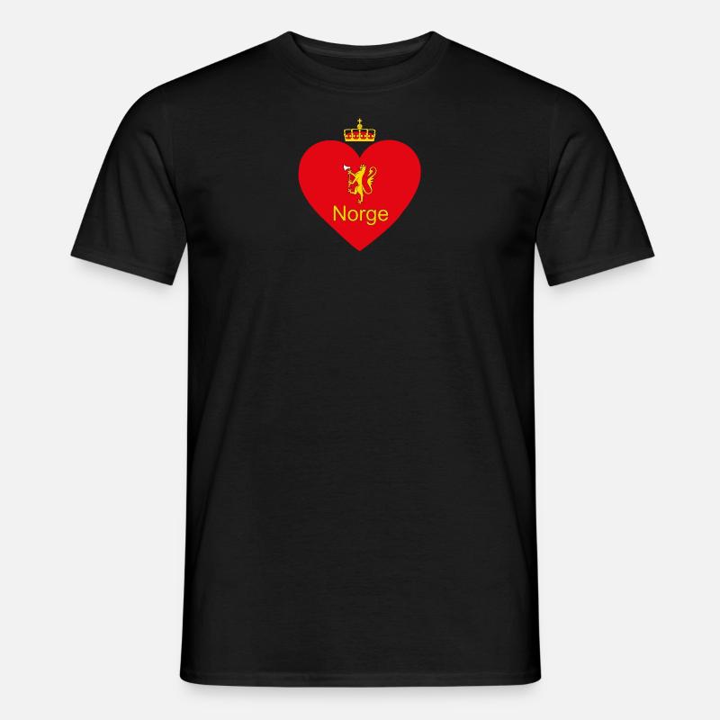 Norwegen Herz - Männer T-Shirt - Schwarz