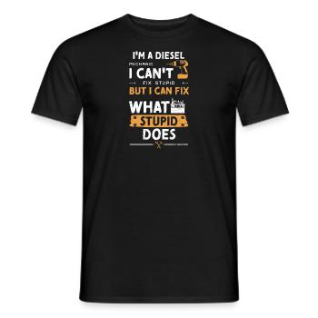 Je suis un mécanicien diesel que je ne peux pas ficher... - T-shirt homme - noir - Devant - AI Model Male 178 light (178cm)