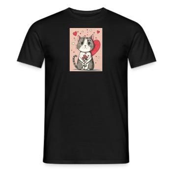 Cute Cat 2023 - Men's T-Shirt - black - Front - AI Model Male 178 light (178cm)