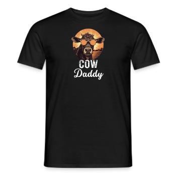 Kuh Papa Bauer Tier Vatertag Geschenk Retro Kuh - Männer T-Shirt - Schwarz - Vorne - AI Model Male 178 light (178cm)