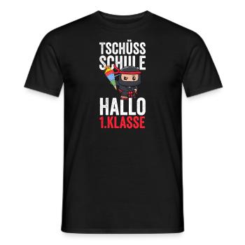 1.Klasse Ninja Schulkind Geschenk - Männer T-Shirt - Schwarz - Vorne - AI Model Male 178 light (178cm)
