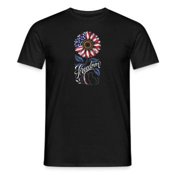 Patriotique américain Sunflower Freedom - T-shirt homme - noir - Devant - AI Model Male 178 light (178cm)