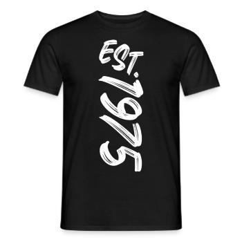 Est. 1975 - Established 1975 - Birthday Gift - Men's T-Shirt - black - Front - AI Model Male 178 light (178cm)