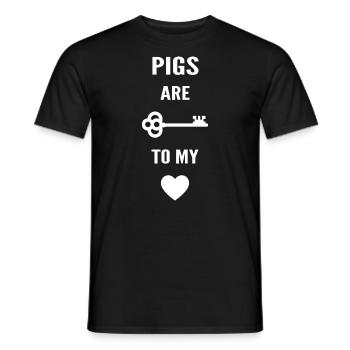 Schweine sind der Schlüssel zu meinem Herzen - Männer T-Shirt - Schwarz - Vorne - AI Model Male 178 light (178cm)