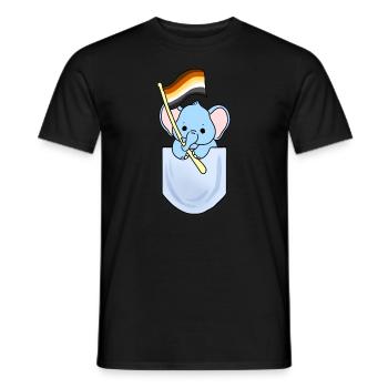 Elephant in pocket Gay Bear Pride - Men's T-Shirt - black - Front - AI Model Male 178 light (178cm)