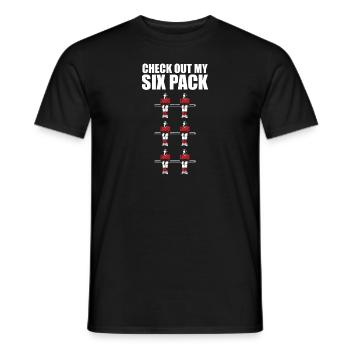 Funny Check Out My Six Pack Table Soccer Foosball - Men's T-Shirt - black - Front - AI Model Male 178 light (178cm)