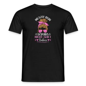 Infirmière Bébé Maternité Infirmière - T-shirt homme - noir - Devant - AI Model Male 178 light (178cm)