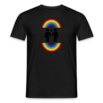 Amour Gay - couple homo - T-shirt homme - noir - Devant - AI Model Male 178 light (178cm)
