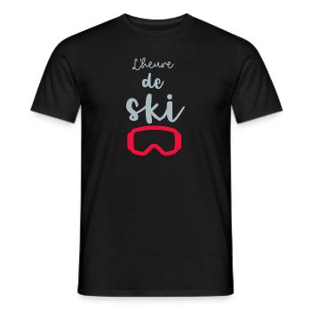 L'heure de ski - T-shirt homme - noir - Devant - AI Model Male 178 light (178cm)