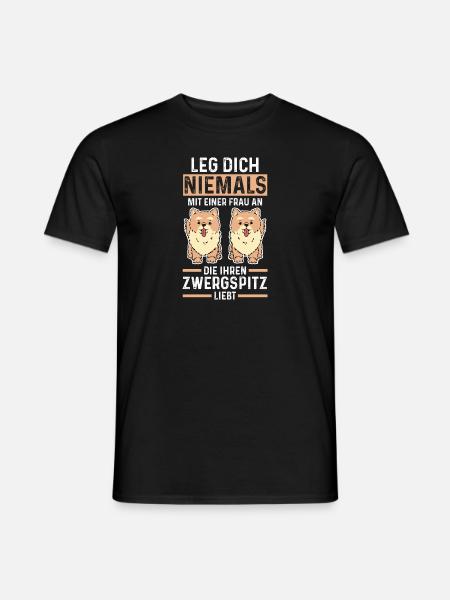 Hund Zwergspitz - Männer T-Shirt - Schwarz