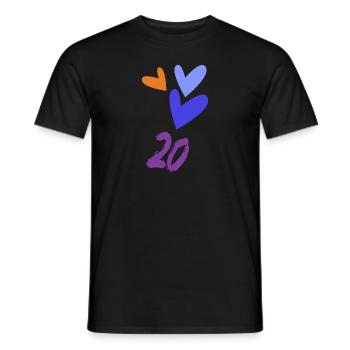 20. 20 YEARS. 20th ANNIVERSARY. 20TH ANNIVERSARY. - Men's T-Shirt - black - Front - AI Model Male 178 light (178cm)