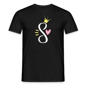 Letter S Initial Letter Crown - Men's T-Shirt - black - Front - AI Model Male 178 light (178cm)