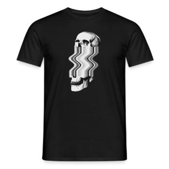 Glitch-Schädel - Männer T-Shirt - Schwarz - Vorne - AI Model Male 178 light (178cm)
