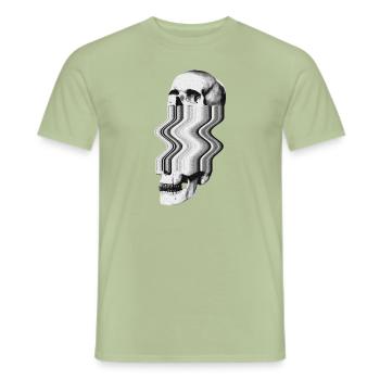 Glitch skull - Men's T-Shirt - sage - Front - AI Model Male 178 light (178cm)