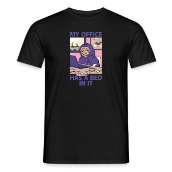 Mon bureau a un lit dedans - Home Office Humour - T-shirt homme - noir - Devant - AI Model Male 178 light (178cm)