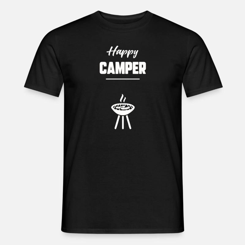 Glücklicher Camper - Männer T-Shirt - Schwarz