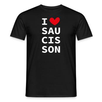 Ich liebe Wurst. Ich liebe Wurst! - Männer T-Shirt - Schwarz - Vorne - AI Model Male 178 light (178cm)
