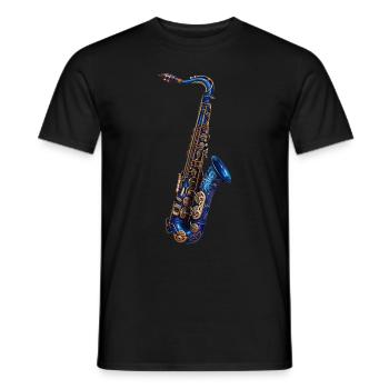 Saxophon - Männer T-Shirt - Schwarz - Vorne - AI Model Male 178 light (178cm)