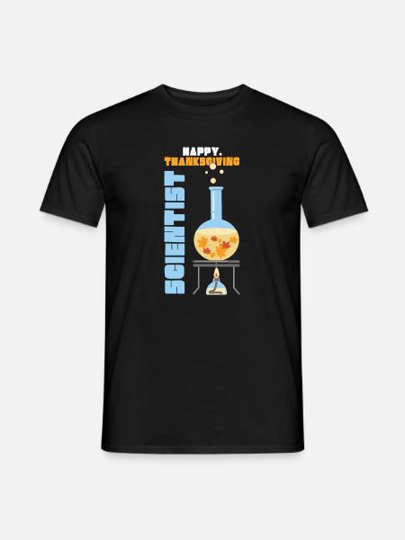 Joyeux Thanksgiving Scientist Fall - T-shirt homme - noir