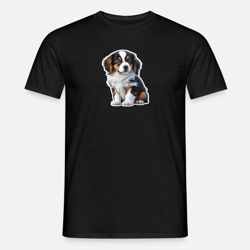 chiot mignon / chiot Berger australien - T-shirt homme - noir