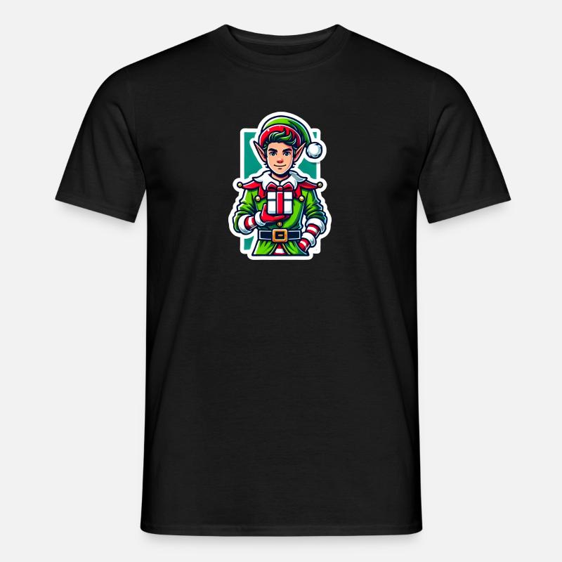 Weihnachtself - Männer T-Shirt - Schwarz