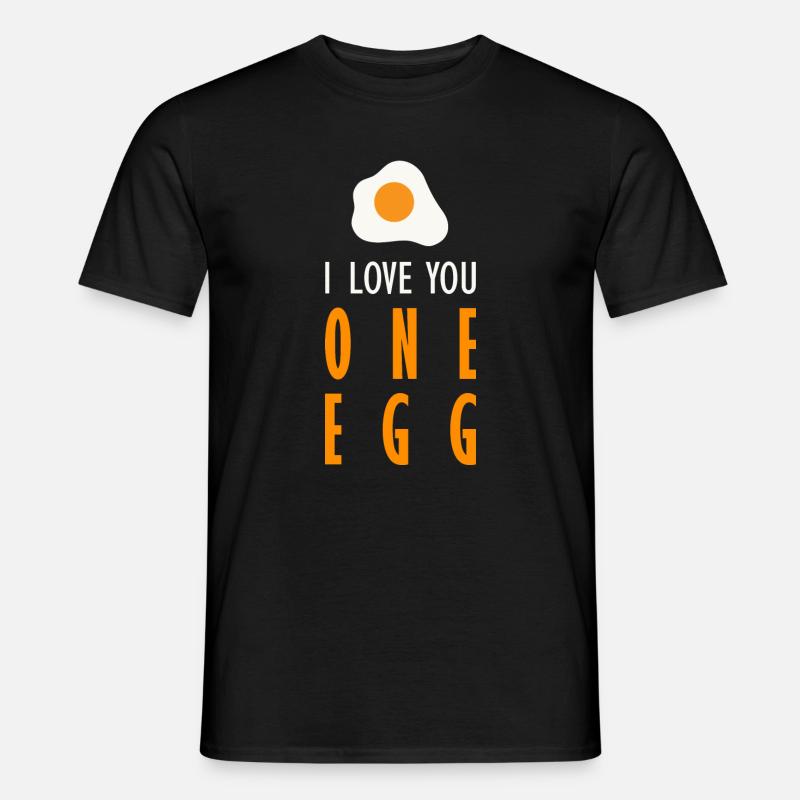 Ich liebe dich ein Ei (dunkel) - Männer T-Shirt - Schwarz