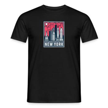New York Skyline Pop Art - Men's T-Shirt - black - Front - AI Model Male 178 light (178cm)