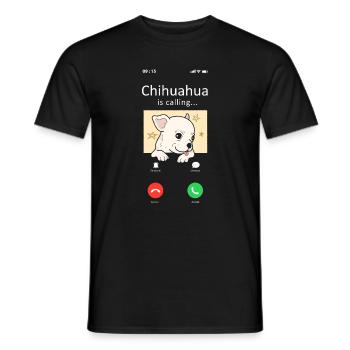 Chihuahua Chihuahueño Phone - T-shirt homme - noir - Devant - AI Model Male 178 light (178cm)