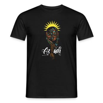 Jin Jiyan Azadi - Women Life Freedom - Men's T-Shirt - black - Front - AI Model Male 178 light (178cm)