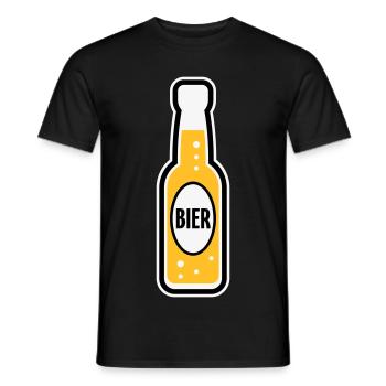 Bierflasche (Bier / Bierchen / POS 3C) - Männer T-Shirt - Schwarz - Vorne - AI Model Male 178 light (178cm)