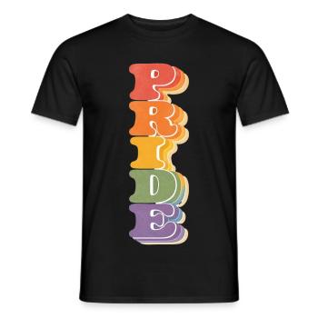 Pride Vertikal Regenbogen CSD Retro Spruch Retro 7 - Männer T-Shirt - Schwarz - Vorne - AI Model Male 178 light (178cm)