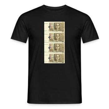 50, handgezeichnete 50er DM Scheine - Männer T-Shirt - Schwarz - Vorne - AI Model Male 178 light (178cm)