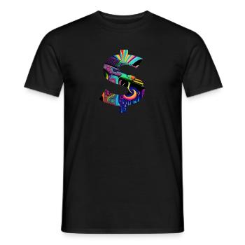 Signes de dollar, armes et - T-shirt homme - noir - Devant - AI Model Male 178 light (178cm)