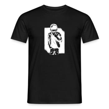 Rock Astronaut Cooler Typ mit Helm Motorradfahrer - Männer T-Shirt - Schwarz - Vorne - AI Model Male 178 light (178cm)