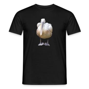 Pélican curieux, motif animalier drôle d’oiseau - T-shirt homme - noir - Devant - AI Model Male 178 light (178cm)