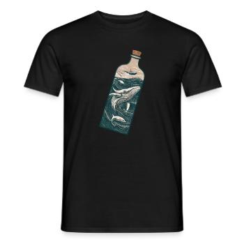 Nautisches Abenteuer Ozean Wellen und Wale - Männer T-Shirt - Schwarz - Vorne - AI Model Male 178 light (178cm)