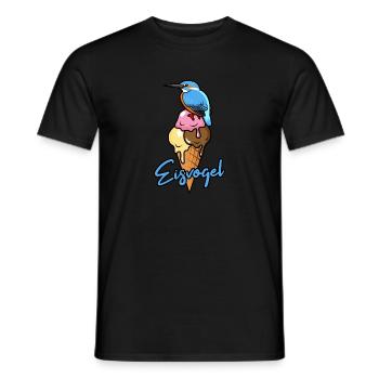Eisvogel auf Eiswaffel - Männer T-Shirt - Schwarz - Vorne - AI Model Male 178 light (178cm)