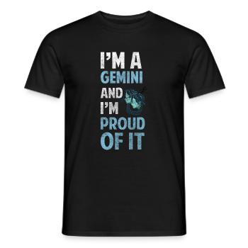 Astrologie Gémeaux Air Date de naissance - T-shirt homme - noir - Devant - AI Model Male 178 light (178cm)