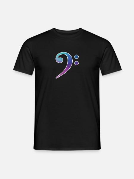 Bassschlüssel | bunt - Mænd T-shirt - sort