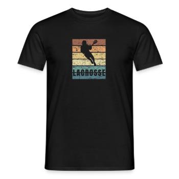 Lacrosse Sportart Leidenschaft Crunge Effekt - Männer T-Shirt - Schwarz - Vorne - AI Model Male 178 light (178cm)
