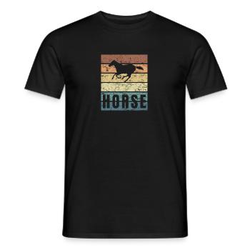 Equestrian Riding Dressage Horse breed Crunge stable - Men's T-Shirt - black - Front - AI Model Male 178 light (178cm)