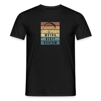 Motor Paragliding Paragliding Pilot Flying - Men's T-Shirt - black - Front - AI Model Male 178 light (178cm)