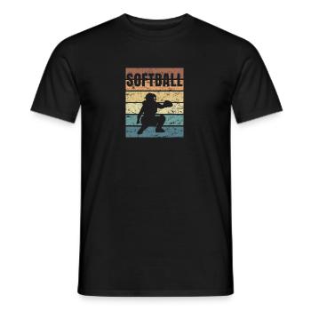Softball Basepall Schläger Pitcher Catcher - Männer T-Shirt - Schwarz - Vorne - AI Model Male 178 light (178cm)