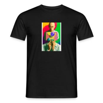 LSD TRIPPING PICTURE - TRIPPING ART WORK - T-shirt homme - noir - Devant - AI Model Male 178 light (178cm)