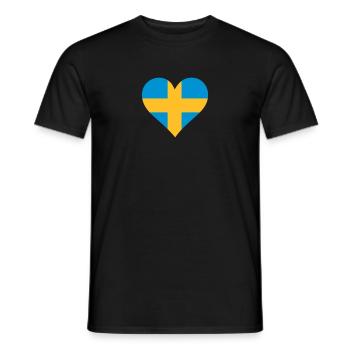 Ein Herz für Schweden - Männer T-Shirt - Schwarz - Vorne - AI Model Male 178 light (178cm)