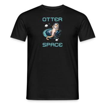Otter Space Astronaut Lustiger Otter im Weltall - Männer T-Shirt - Schwarz - Vorne - AI Model Male 178 light (178cm)